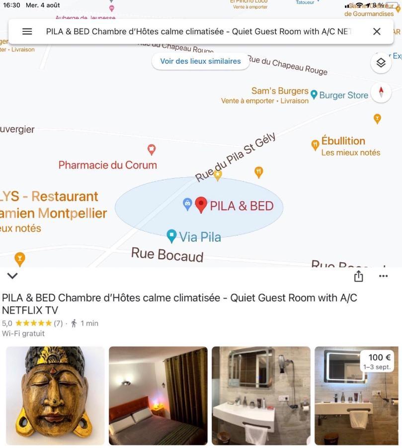Pila & Bed Montpellier Centre Corum Comedie - Chambre Calme Climatisee - Quiet Air-Conditioned Room 外观 照片